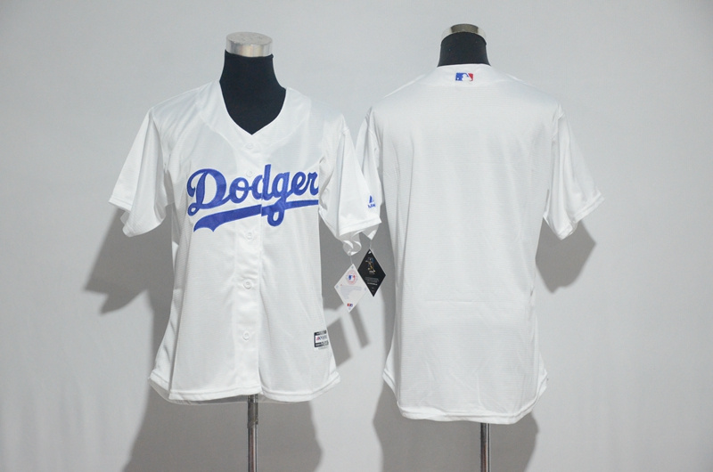 Womens 2017 MLB Los Angeles Dodgers Blank White Jerseys->women mlb jersey->Women Jersey